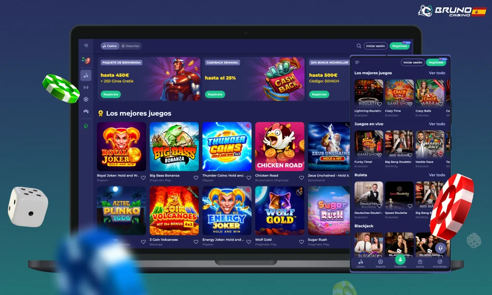 Bruno Casino ofrece a sus usuarios españoles una enorme colección de juegos, generosos bonos y mucho más